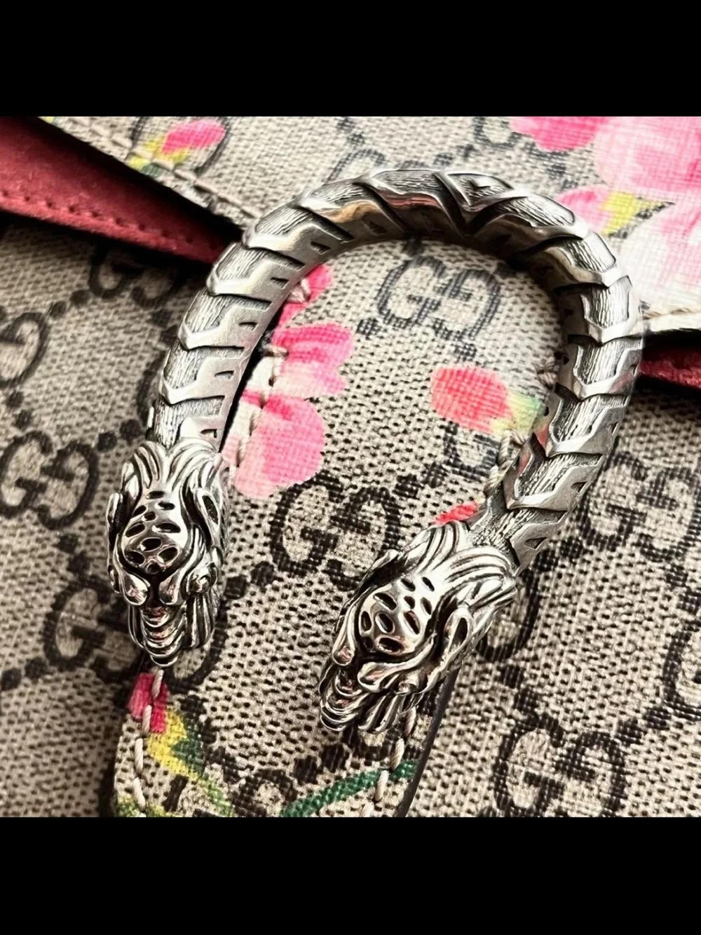 Gucci GG Supreme Crossbody Bag with Pink Floral Print
